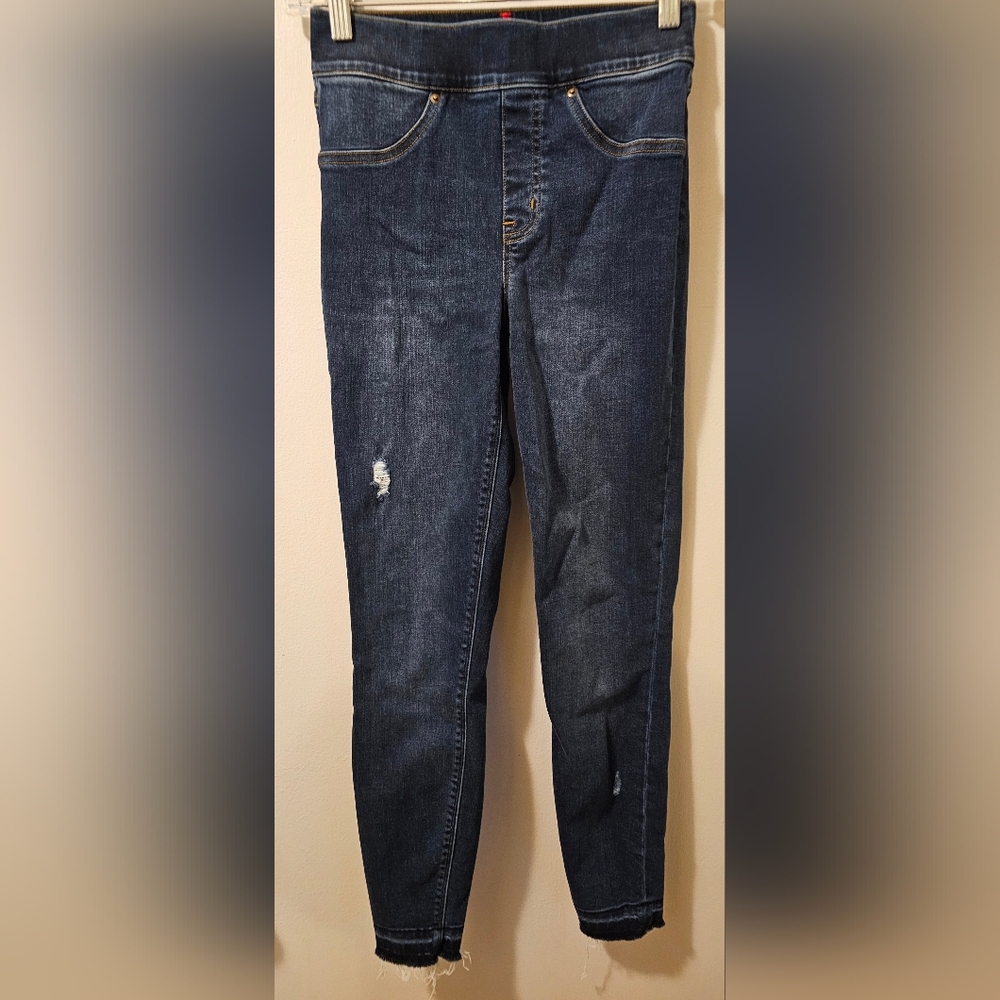 SPANX Medium Wash Mid Rise Pull On Skinny Jegging Jeans Women's Size XS